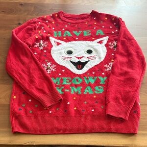 Red Cat Ugly Christmas Sweater